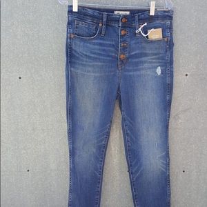 Madewell • 10’’ High-Rise Skinny Jeans • Med Wash